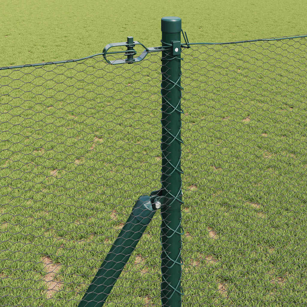 Zaun mit Pfosten Grau 1,4 x 50 m PVC-beschichteter Stahl