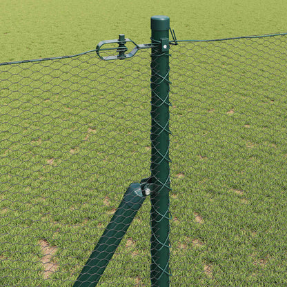 Zaun mit Pfosten Grau 1,4 x 50 m PVC-beschichteter Stahl