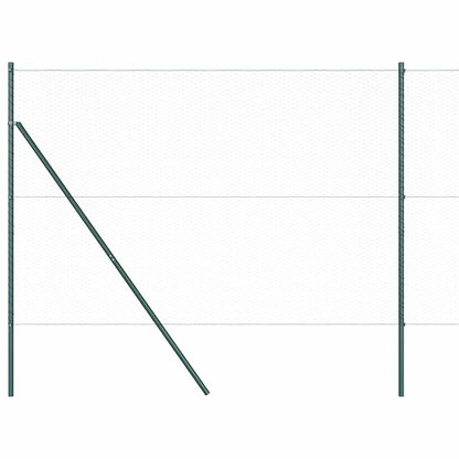 Zaun mit Pfosten Grau 1,5 x 50 m PVC-beschichteter Stahl
