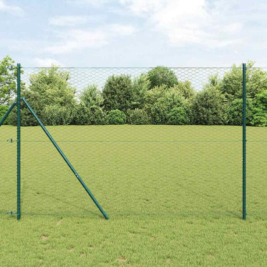 Zaun mit Pfosten Grau 1,5 x 50 m PVC-beschichteter Stahl