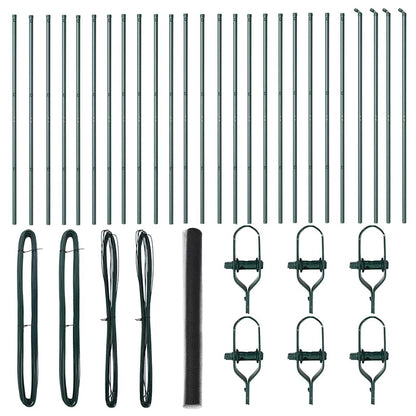 Zaun mit Pfosten Grau 1,5 x 50 m PVC-beschichteter Stahl