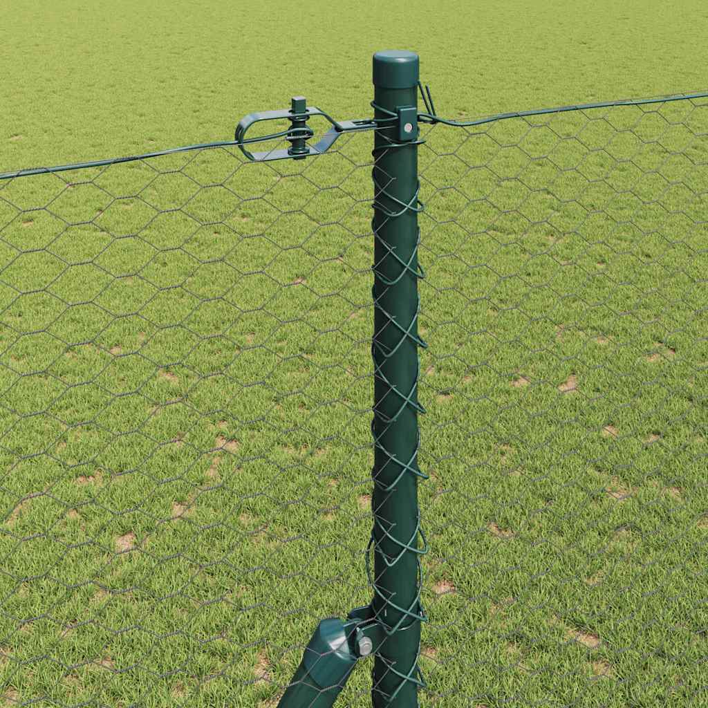 Zaun mit Pfosten Grau 1,6 x 50 m PVC-beschichteter Stahl