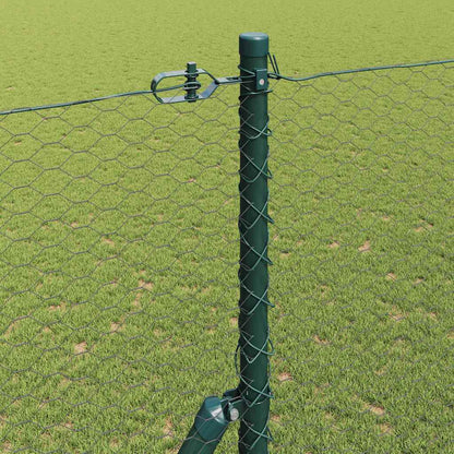Zaun mit Pfosten Grau 1,6 x 50 m PVC-beschichteter Stahl
