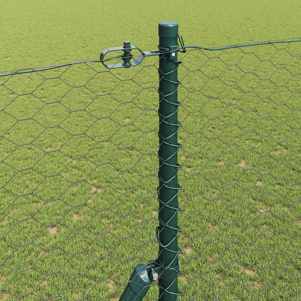 Zaun mit Pfosten Grau 1,6 x 50 m PVC-beschichteter Stahl