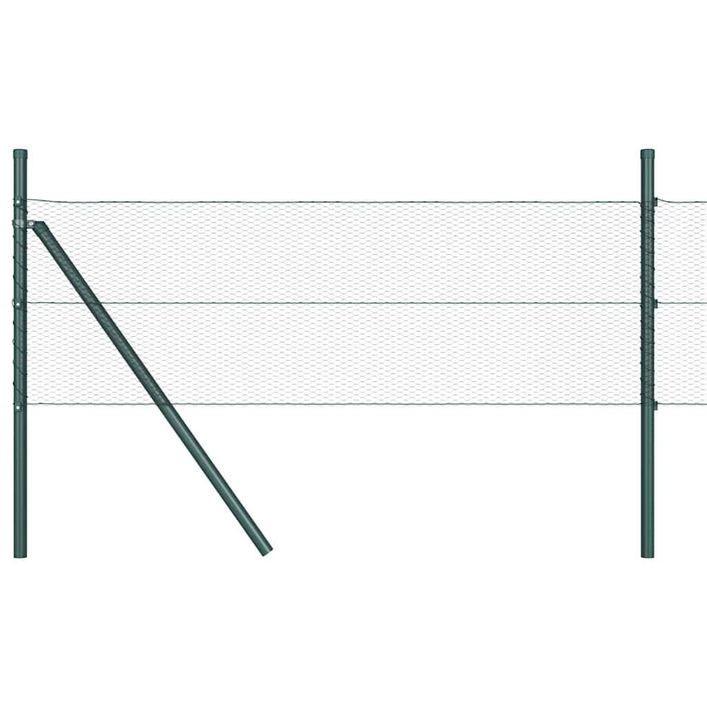 Zaun mit Pfosten Grau 0,4 x 100 m PVC-beschichteter Stahl
