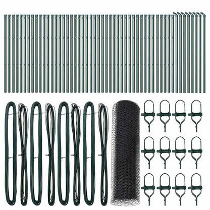 Zaun mit Pfosten Grau 0,4 x 100 m PVC-beschichteter Stahl