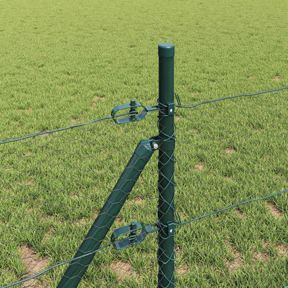 Zaun mit Pfosten Grau 0,4 x 100 m PVC-beschichteter Stahl