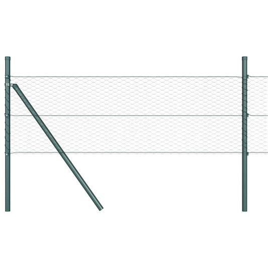 Zaun mit Pfosten Grau 0,4 x 100 m PVC-beschichteter Stahl