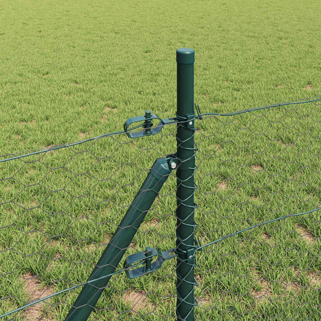 Zaun mit Pfosten Grau 0,4 x 100 m PVC-beschichteter Stahl