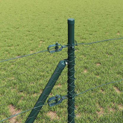 Zaun mit Pfosten Grau 0,4 x 100 m PVC-beschichteter Stahl