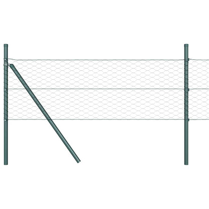 Zaun mit Pfosten Grau 0,4 x 100 m PVC-beschichteter Stahl
