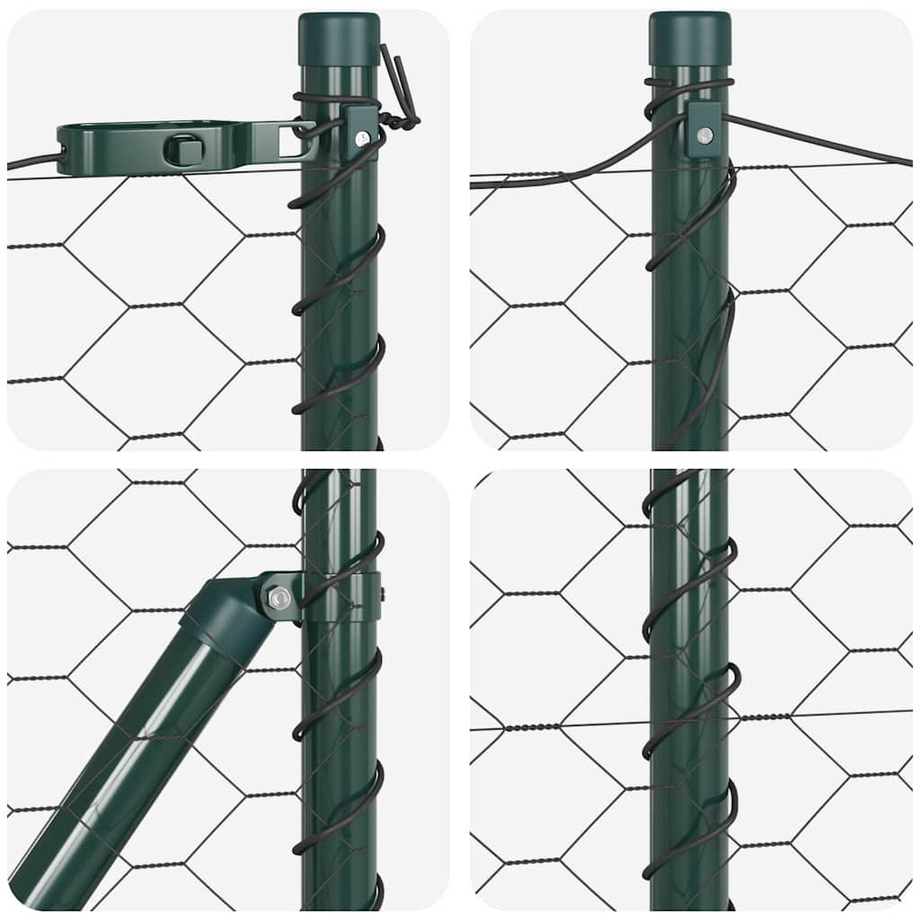 Zaun mit Pfosten Grau 0,4 x 100 m PVC-beschichteter Stahl