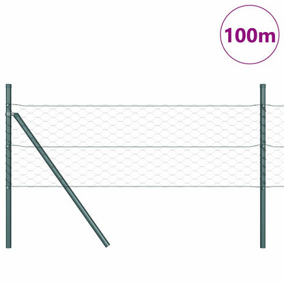 Zaun mit Pfosten Grau 0,4 x 100 m PVC-beschichteter Stahl