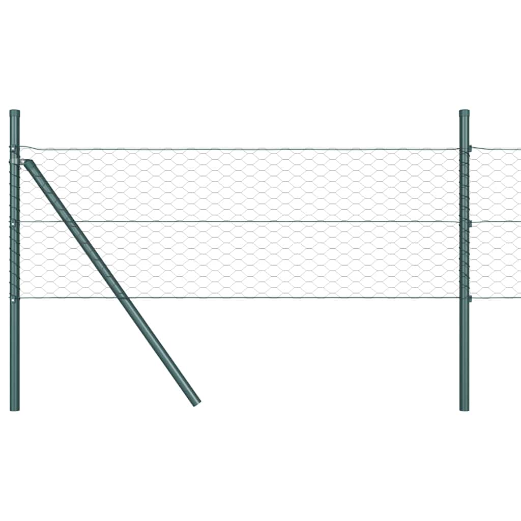 Zaun mit Pfosten Grau 0,5 x 100 m PVC-beschichteter Stahl