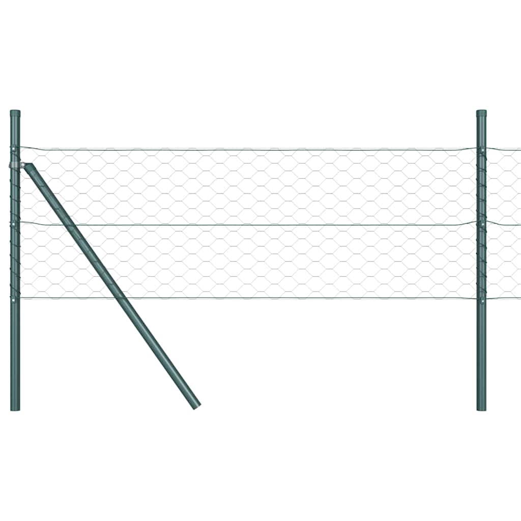 Zaun mit Pfosten Grau 0,5 x 100 m PVC-beschichteter Stahl
