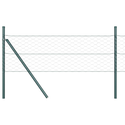 Zaun mit Pfosten Grau 0,5 x 100 m PVC-beschichteter Stahl