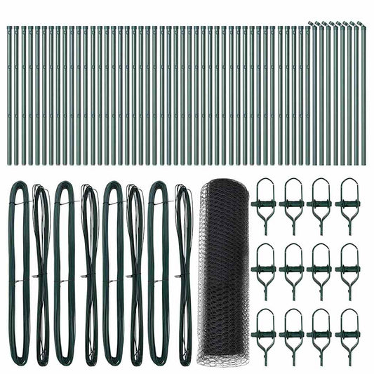 Zaun mit Pfosten Grau 0,6 x 100 m PVC-beschichteter Stahl