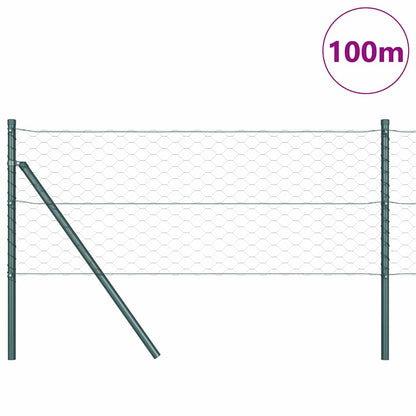 Zaun mit Pfosten Grau 0,6 x 100 m PVC-beschichteter Stahl