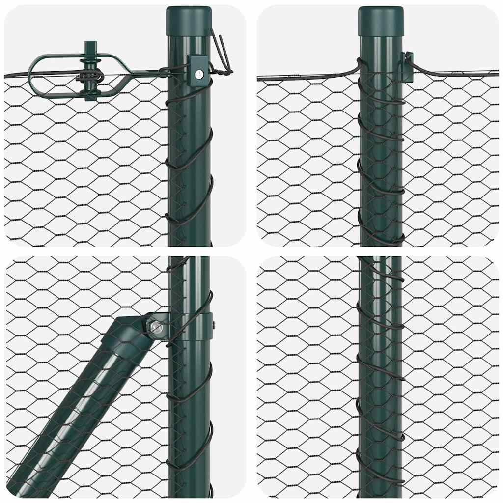 Zaun mit Pfosten Grau 0,8 x 100 m PVC-beschichteter Stahl
