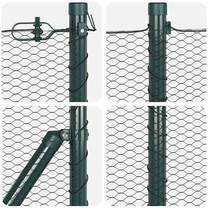 Zaun mit Pfosten Grau 0,8 x 100 m PVC-beschichteter Stahl