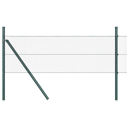 Zaun mit Pfosten Grau 0,8 x 100 m PVC-beschichteter Stahl