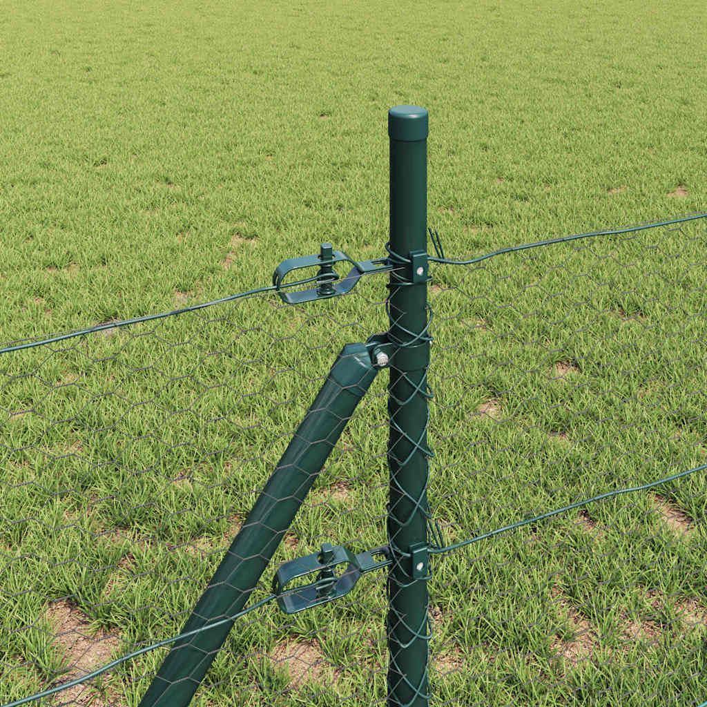 Zaun mit Pfosten Grau 0,8 x 100 m PVC-beschichteter Stahl