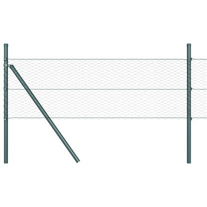 Zaun mit Pfosten Grau 0,8 x 100 m PVC-beschichteter Stahl
