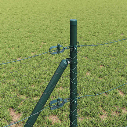 Zaun mit Pfosten Grau 0,8 x 100 m PVC-beschichteter Stahl