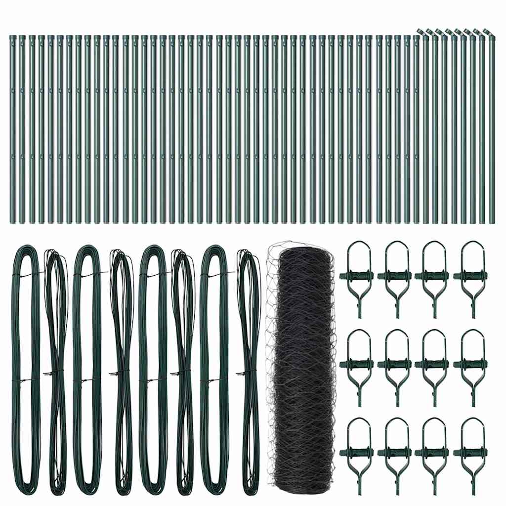 Zaun mit Pfosten Grau 0,8 x 100 m PVC-beschichteter Stahl