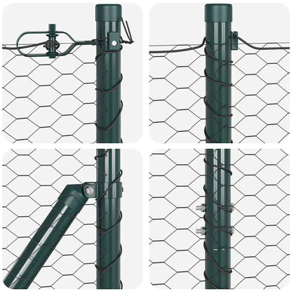 Zaun mit Pfosten Grau 1 x 100 m PVC-beschichteter Stahl