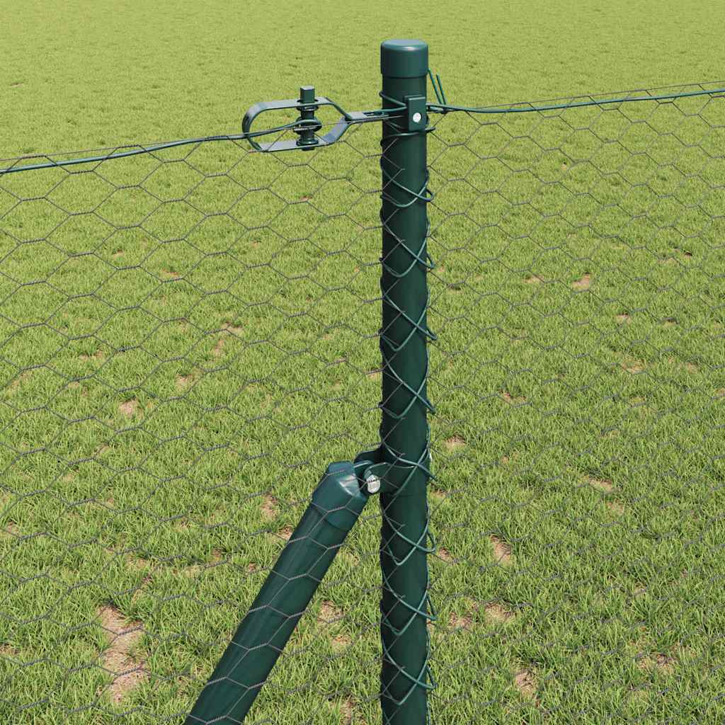 Zaun mit Pfosten Grau 1 x 100 m PVC-beschichteter Stahl