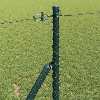 Zaun mit Pfosten Grau 1 x 100 m PVC-beschichteter Stahl