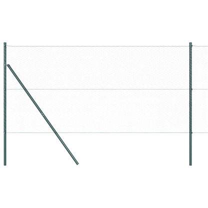 Zaun mit Pfosten Grau 1 x 100 m PVC-beschichteter Stahl
