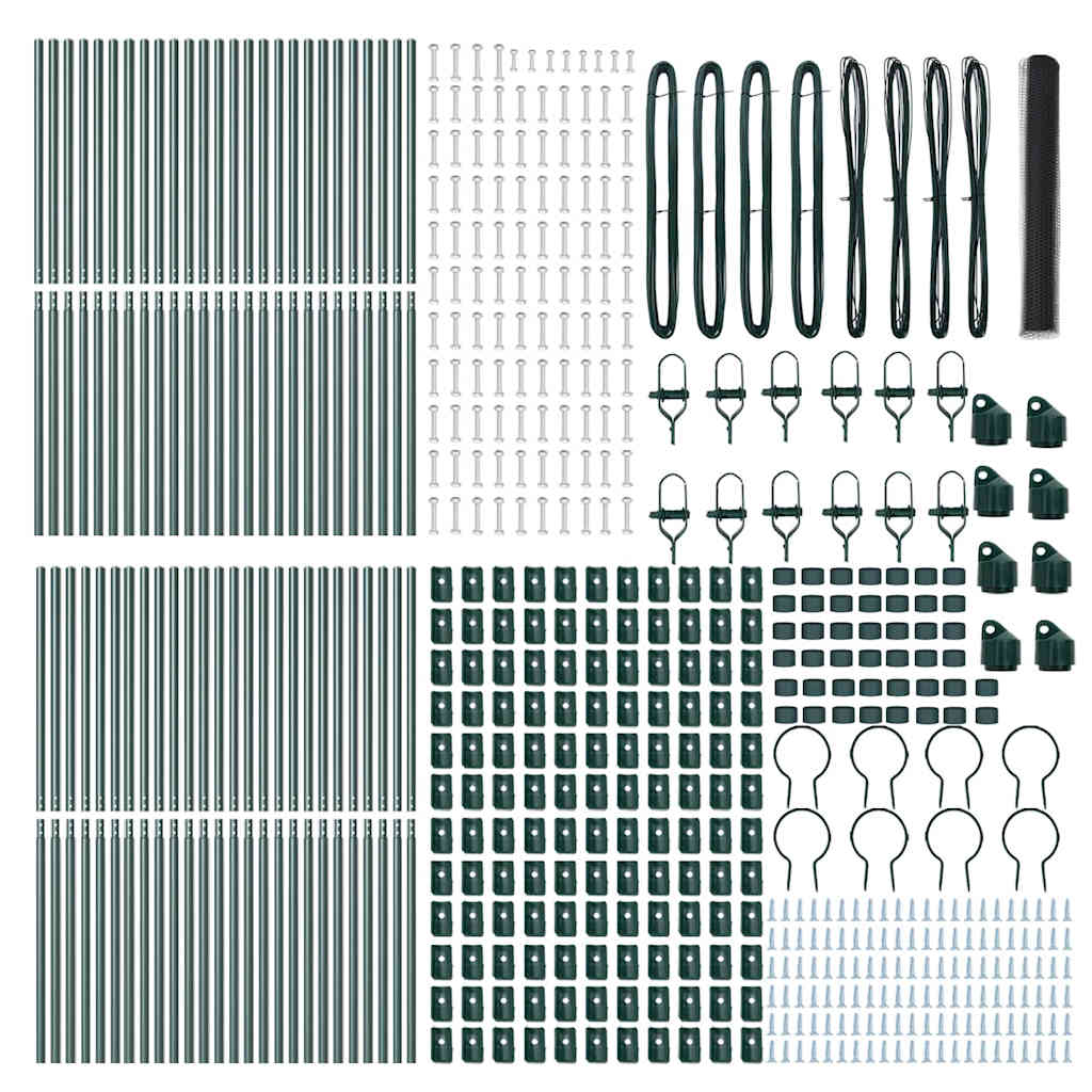 Zaun mit Pfosten Grau 1 x 100 m PVC-beschichteter Stahl