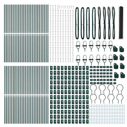Zaun mit Pfosten Grau 1 x 100 m PVC-beschichteter Stahl