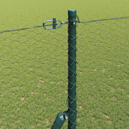 Zaun mit Pfosten Grau 1,5 x 100 m PVC-beschichteter Stahl
