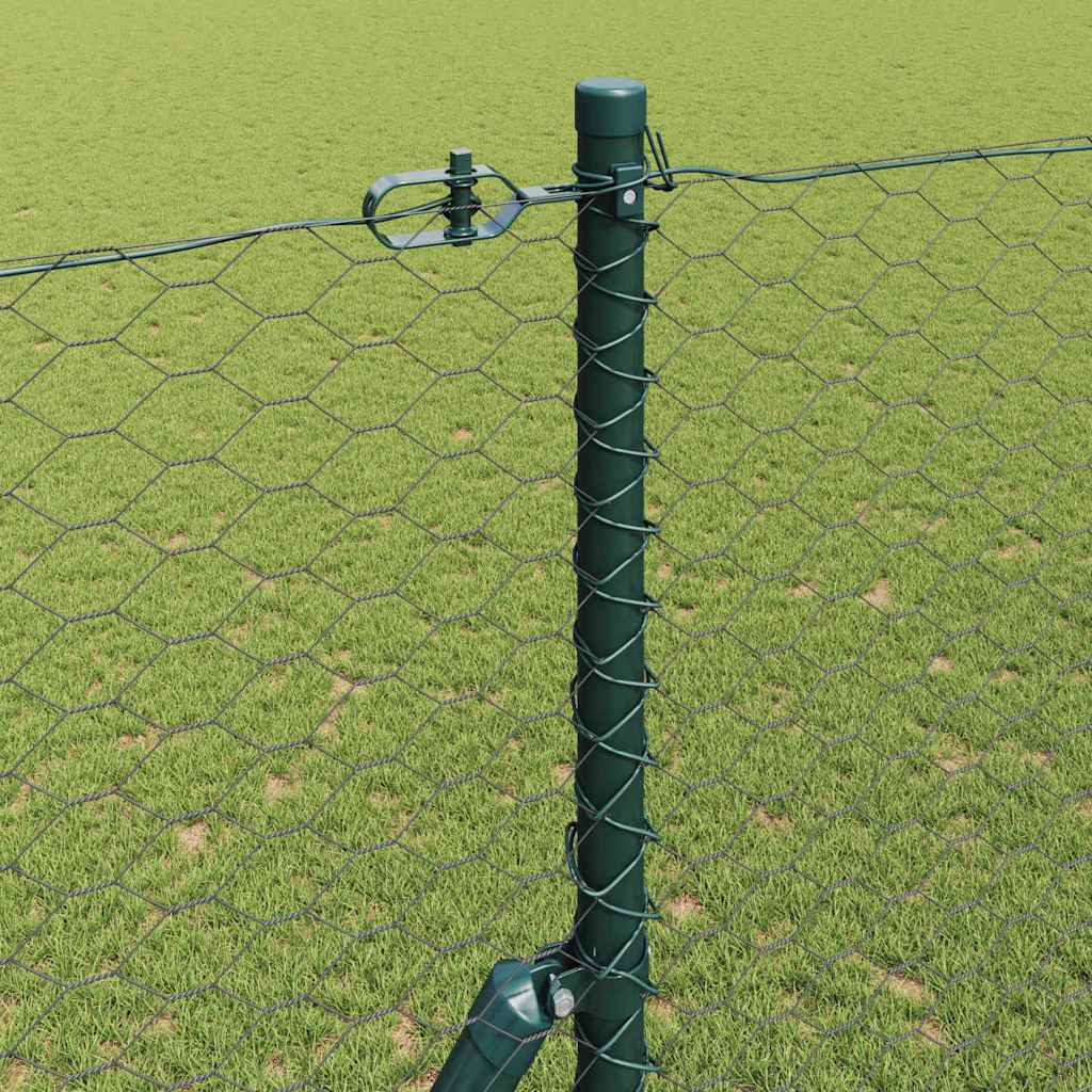 Zaun mit Pfosten Grau 1,5 x 100 m PVC-beschichteter Stahl