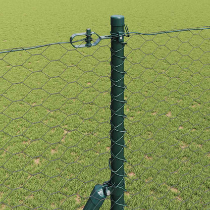 Zaun mit Pfosten Grau 1,5 x 100 m PVC-beschichteter Stahl
