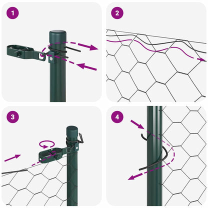 Zaun mit Pfosten Grau 1,5 x 100 m PVC-beschichteter Stahl