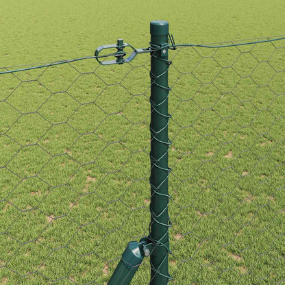 Zaun mit Pfosten Grau 1,6 x 100 m PVC-beschichteter Stahl