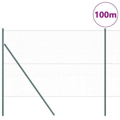 Zaun mit Pfosten Grau 1,6 x 100 m PVC-beschichteter Stahl