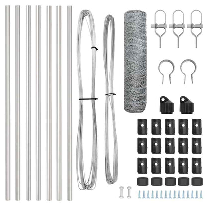 Zaun mit Pfosten Silber 0,4 x 10 m PVC-beschichteter Stahl