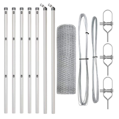 Zaun mit Pfosten Silber 0,6 x 10 m PVC-beschichteter Stahl