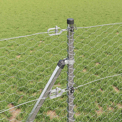 Zaun mit Pfosten Silber 0,6 x 10 m PVC-beschichteter Stahl