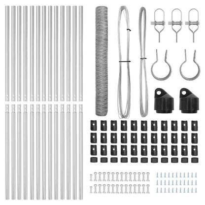 Zaun mit Pfosten Silber 1,2 x 25 m PVC-beschichteter Stahl