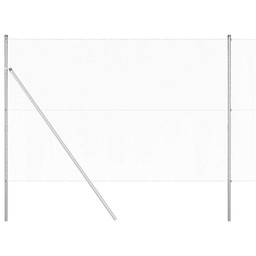 Zaun mit Pfosten Silber 1.5 x 25 m PVC-beschichteter Stahl