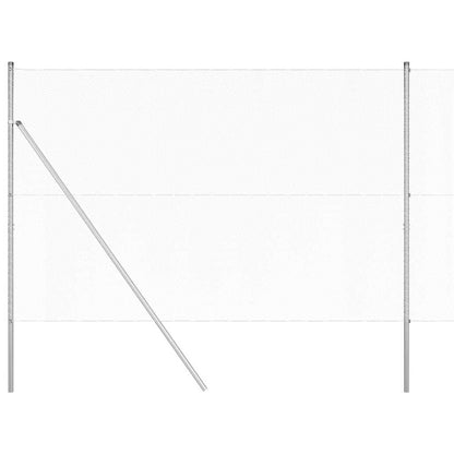 Zaun mit Pfosten Silber 1.5 x 25 m PVC-beschichteter Stahl