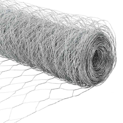 Zaun mit Pfosten Silber 1.5 x 25 m PVC-beschichteter Stahl
