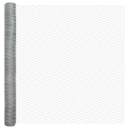 Zaun mit Pfosten Silber 1.5 x 25 m PVC-beschichteter Stahl