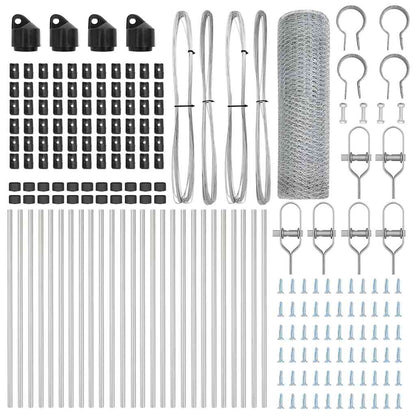 Zaun mit Pfosten Silber 0,6 x 50 m PVC-beschichteter Stahl